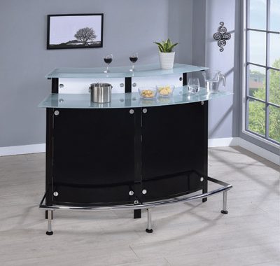 Keystone Modern Bar Unit / Black & Chrome Finish