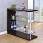 Mueble bar Prescott de 2 estantes Glossy Cappuccino - Contenedor + Botellero