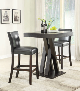 Crisscross 3 Pc Dining Set - Cappuccino Finish