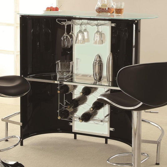 Mueble de bar Lacewing acrílico blanco y negro