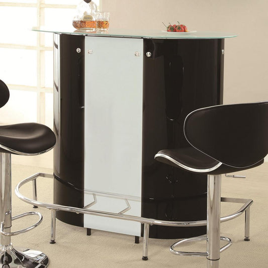 Mueble de bar Lacewing acrílico blanco y negro