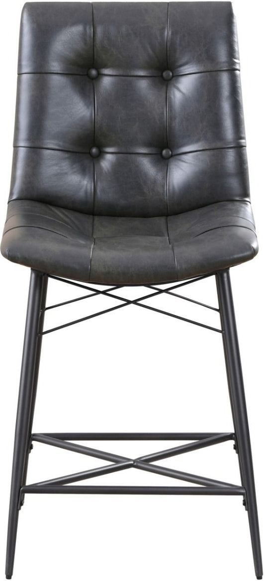 Aiken Upholstered Tufted Brown Stools - Grey