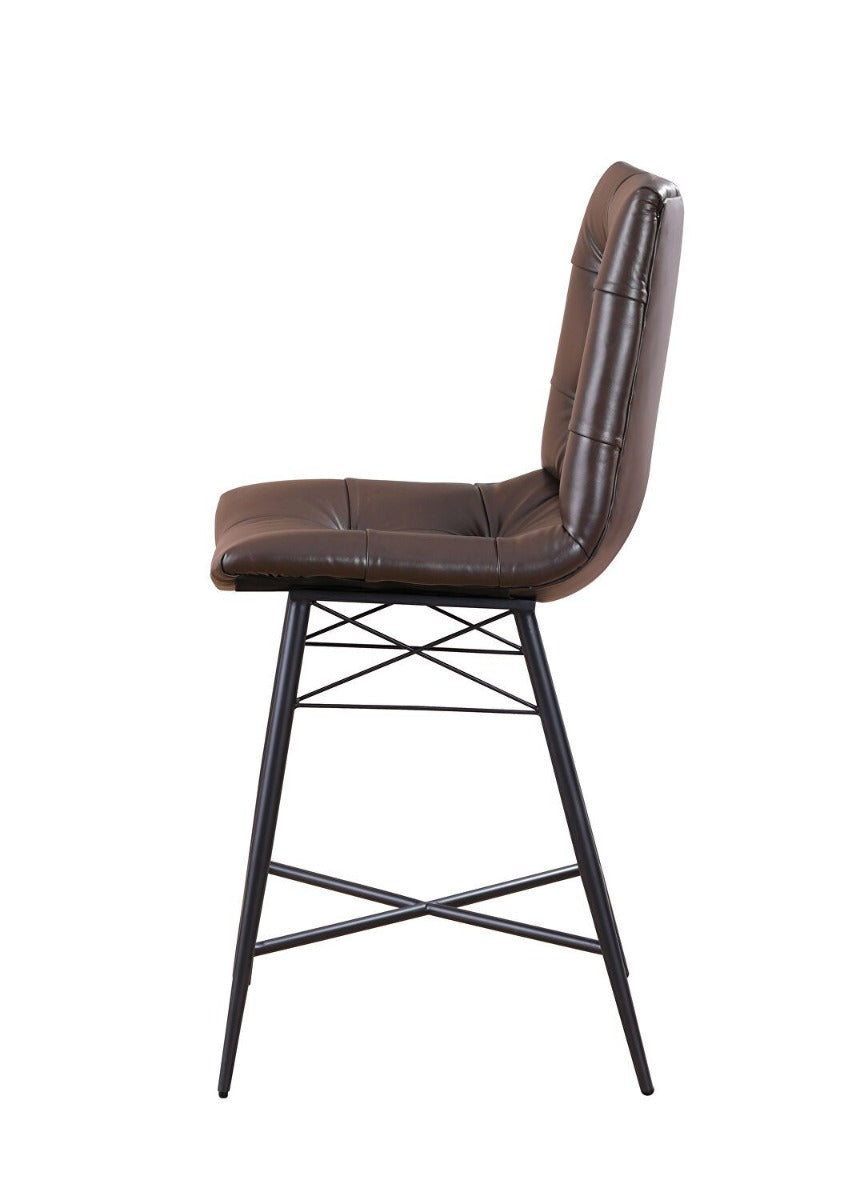 Aiken Upholstered Tufted Brown Stools Brown or Grey