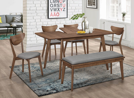 Alfredo 108080 Retro Inspired Dining Set Natural Walnut
