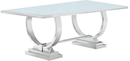 Antoine Rectangle Dining Table - White & Chrome