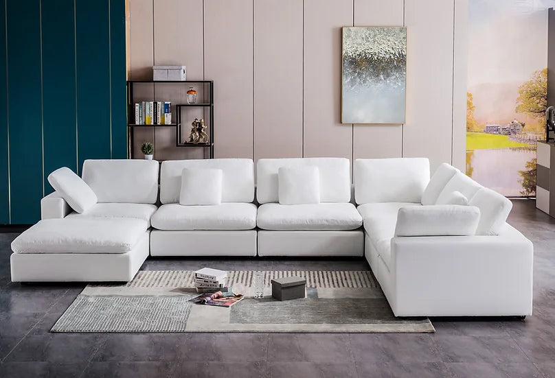 Artisan Furniture SEC8013W White Fabric Corner Sectional