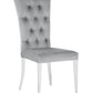 Kerwin 111103 Silla de terciopelo gris - Juego de 2