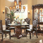Colección de mesa de comedor redonda de vidrio Vendome - PU Cherry