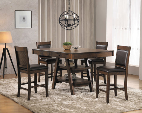 Dewey 115208 Dining Set - Rich Walnut Finish