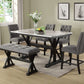 Chino 6 Pc Dining Collection - Grey or Beige Linen Chairs