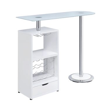 Mesa alta Koufax con 1 cajón blanco brillo