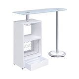 Mesa alta Koufax con 1 cajón blanco brillo