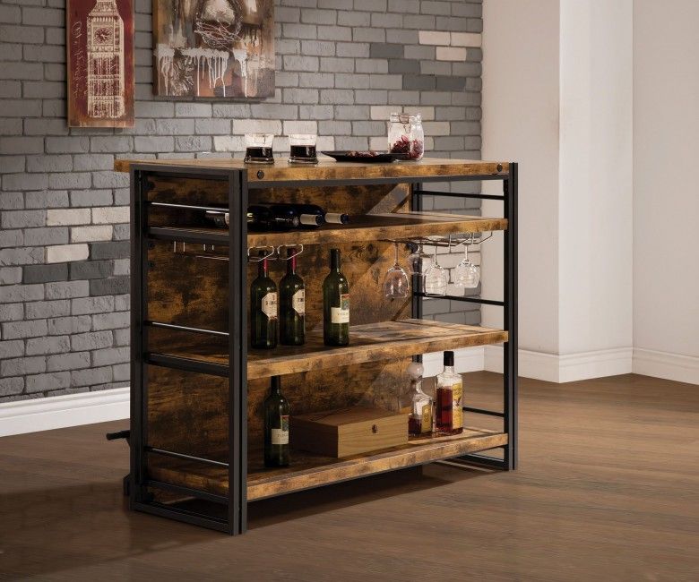 Renaldi Antique Nutmeg Industrial Design Bar Unit