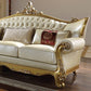 Homey Design 3 Pc Sectional HD-132 - Antique Gold & Leather