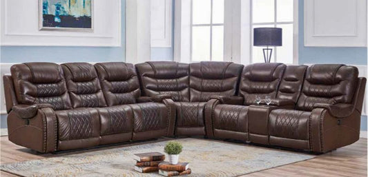 McFerran SF1350 Gambia Motion Sectional Collection - 4 Recliners