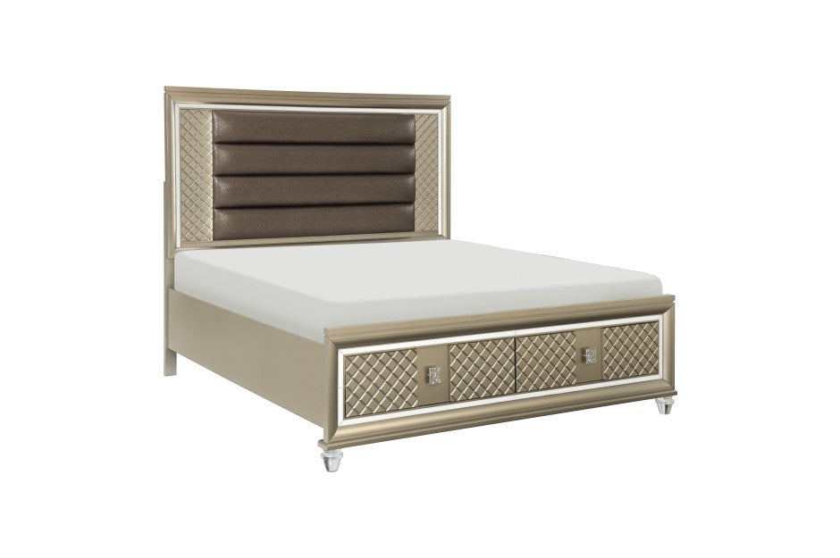 Louden 1515 Champagne Finish Bedroom Collection - LED Lighting