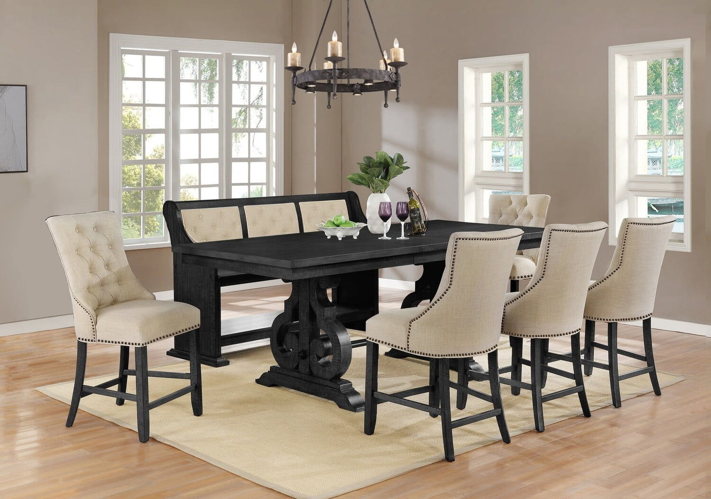 Hacienda 7 Pc Dining Collection - Beige or Gray Seating