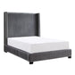 Glenbury Upholstered Gray Velvet Bed by Homelegance