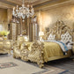 Homey Design HD-1801 Colección de dormitorio King en oro antiguo