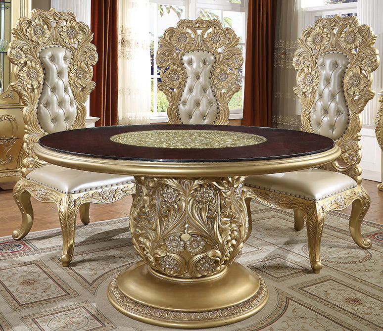 Homey Design Metallic Antique Gold HD-1801 Dining Set