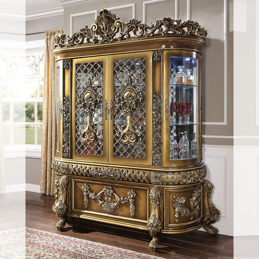 Homey Design HD-1802 Bronze China Cabinet