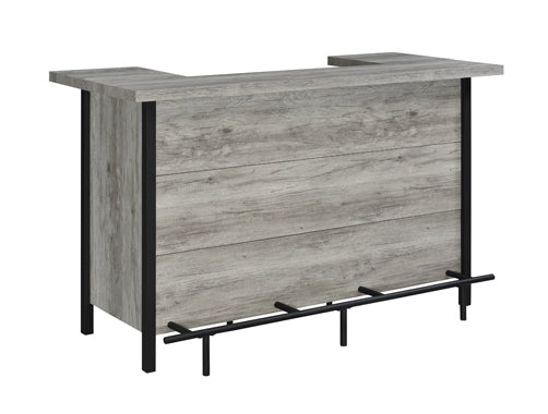 Mueble de bar Bellemore madera flotante gris y negro