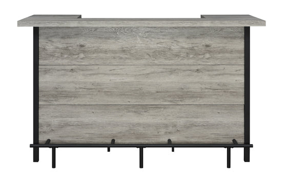 Mueble de bar Bellemore madera flotante gris y negro