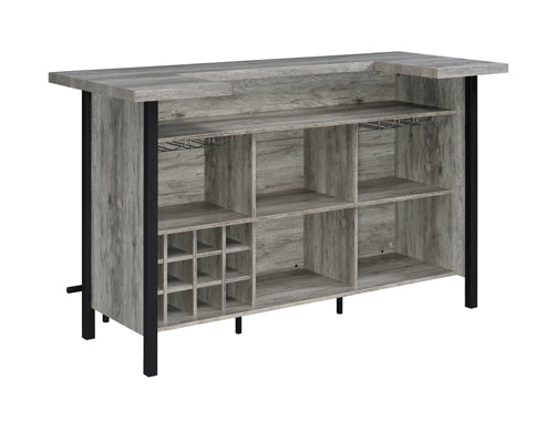 Mueble de bar Bellemore madera flotante gris y negro