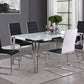 Pauline Dining Collection - White Tempered Glass Top