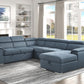 Berel 9355BU Sectional with Pull-out Bed