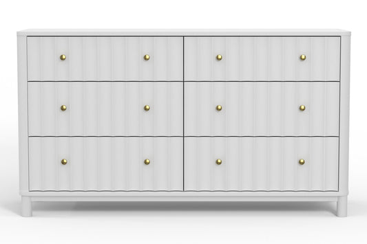 Cómoda blanca con 6 cajones Stapleton