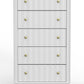Cómoda blanca de 5 cajones Stapleton