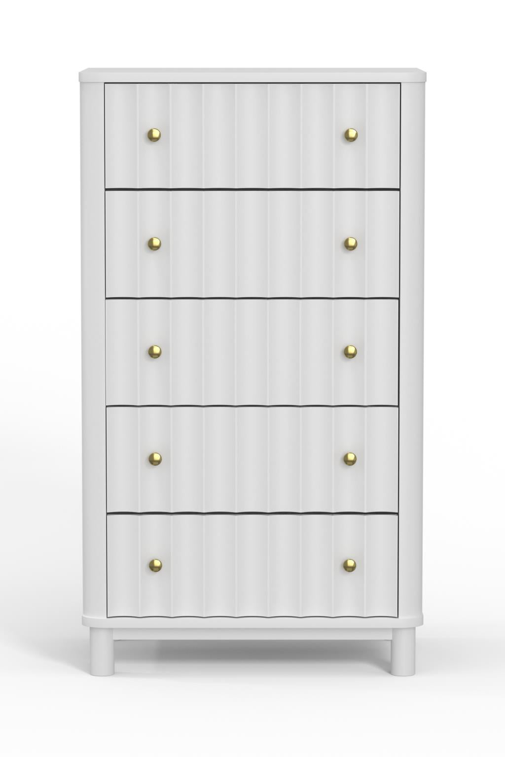 Cómoda blanca de 5 cajones Stapleton