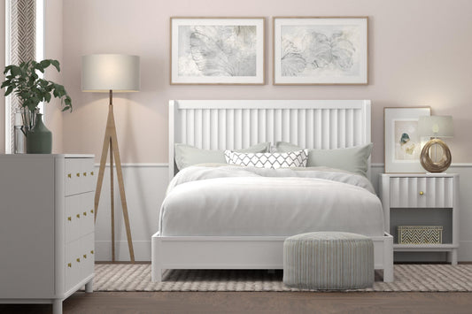 Stapleton White 4 Pc Bedroom Set - King Bed