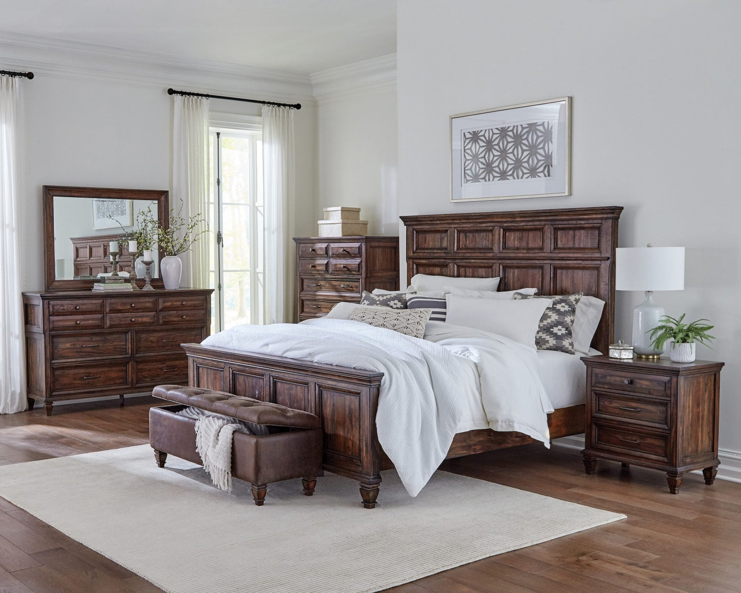 Avenue 4 Pc Bedroom Set by Coaster - Weathered Brown or Grey