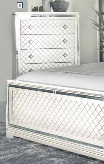 Coaster Furniture Eleanor Bling Bedroom Collection - Silver Velvet