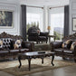 McFerran Home SF2268 Sofa & Loveseat - Dark Brown Leather