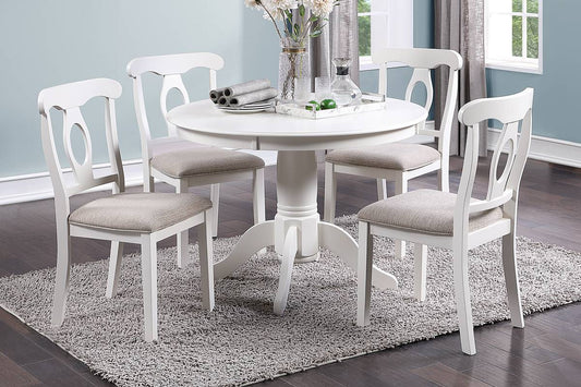 F2560 Classic Design 5 Pc Dining Set - White