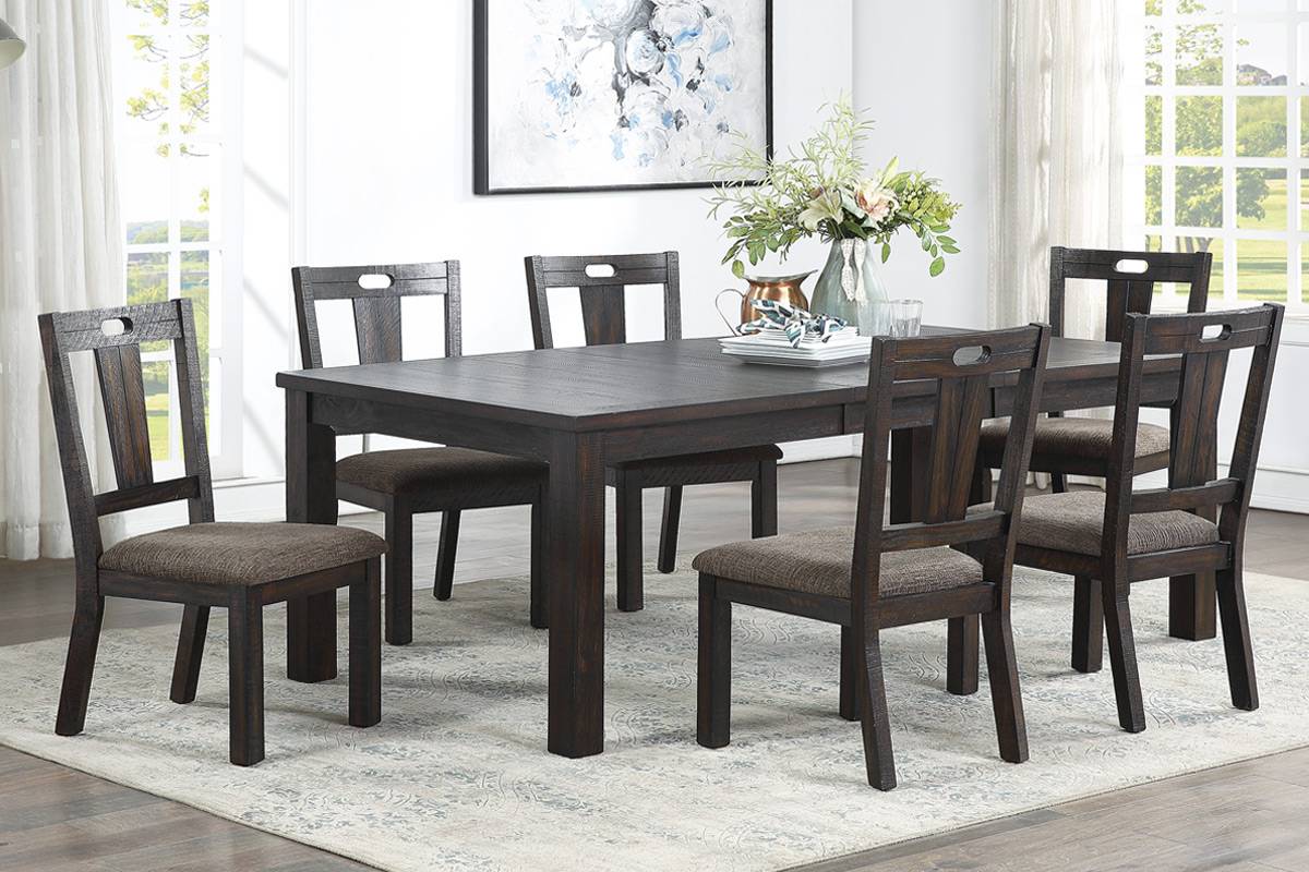 Poundex F2576 Wooden Dining Set with Leaf