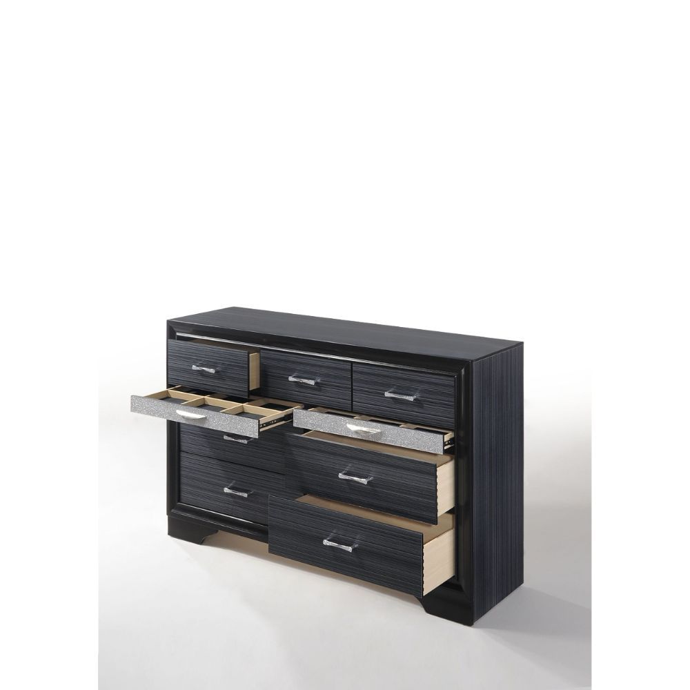 Naima 9 Drawer Dresser 25905 - Black Finish
