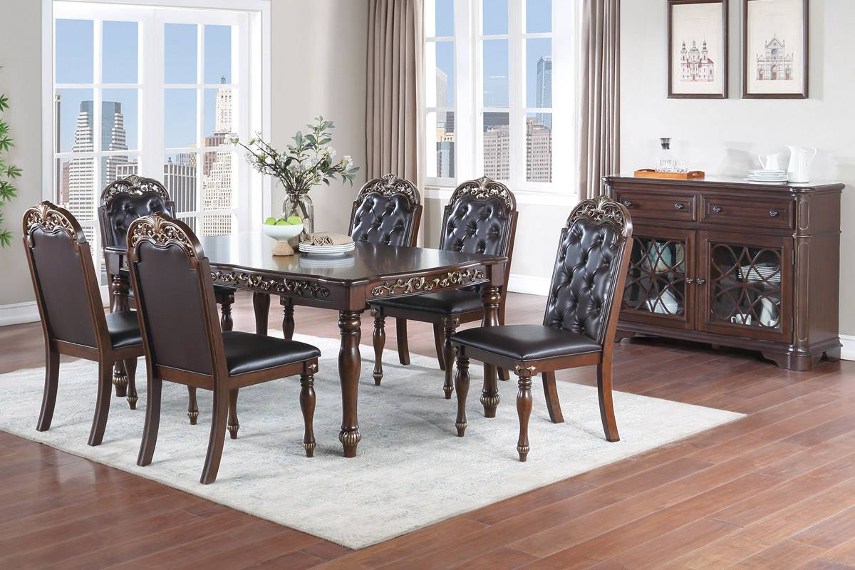 Colección de comedor Mesa F2591 Cherry de Poundex