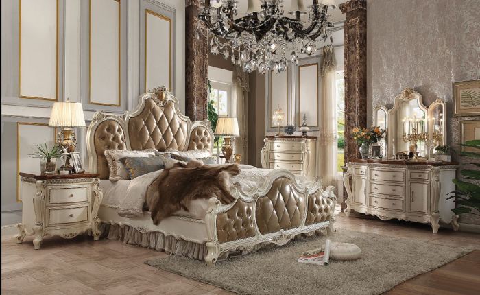 Picardy 4 Pc Bedroom Set Antique Pearl - King Bed