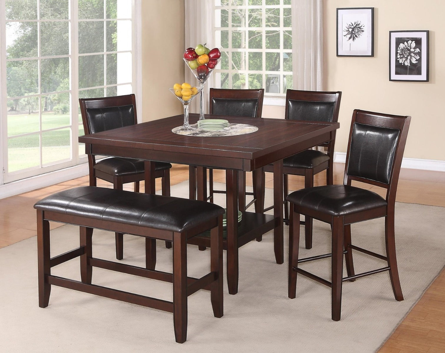 Fulton 2727 Counter Height Dining Set Lazy Susan Crown Mark