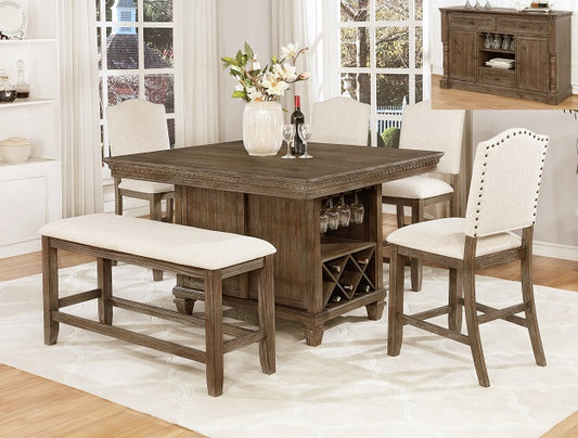Crown Mark 2772 Regent Colección de comedor de 6 piezas - Almacenamiento de vino