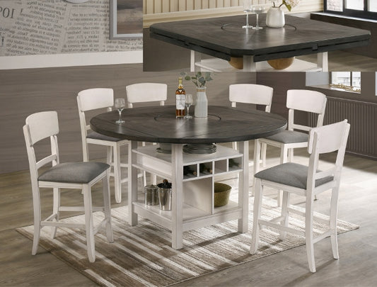 Conner 5-7 Pc Chalk Grey Dining Collection - Crown Mark 2849GC