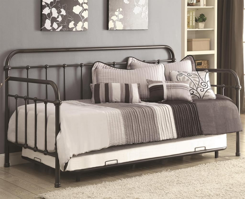 Sofá cama doble de metal Livingston, bronce oscuro