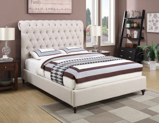 Devon Button Tufted Beige Bed by Coaster