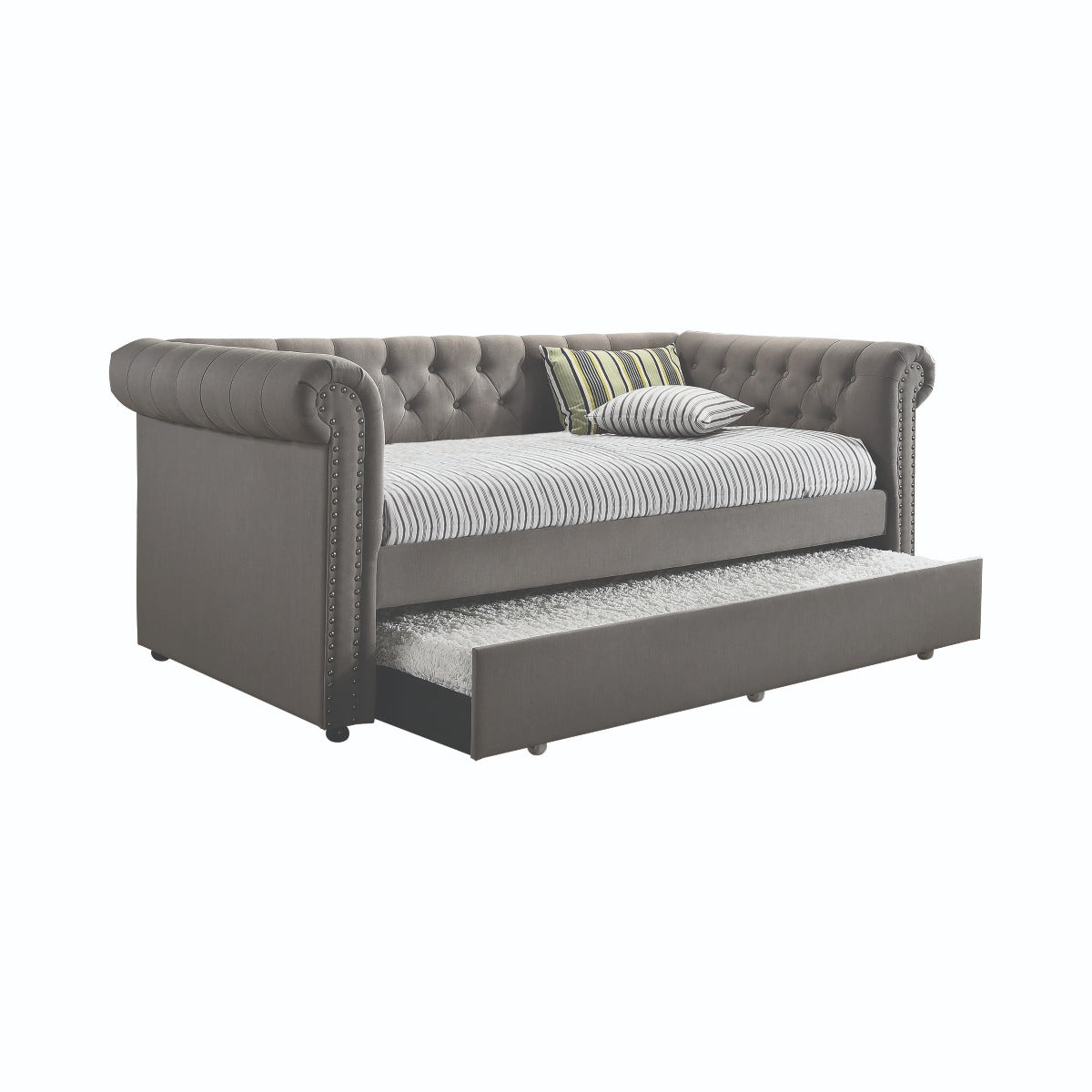 Kepner Daybed w/Trundle - Grey Fabric