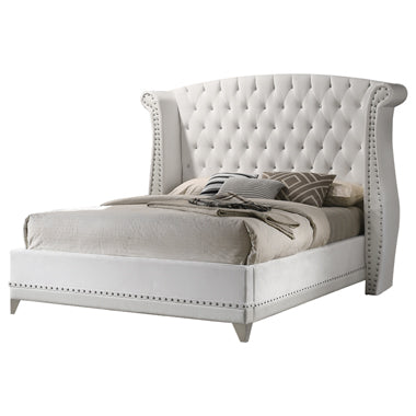 Barzini 300843 Cama de terciopelo blanco con respaldo de posavasos