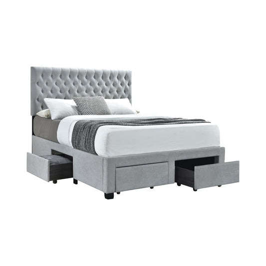 Soledad Upholstered Bed - Light Grey or Charcoal